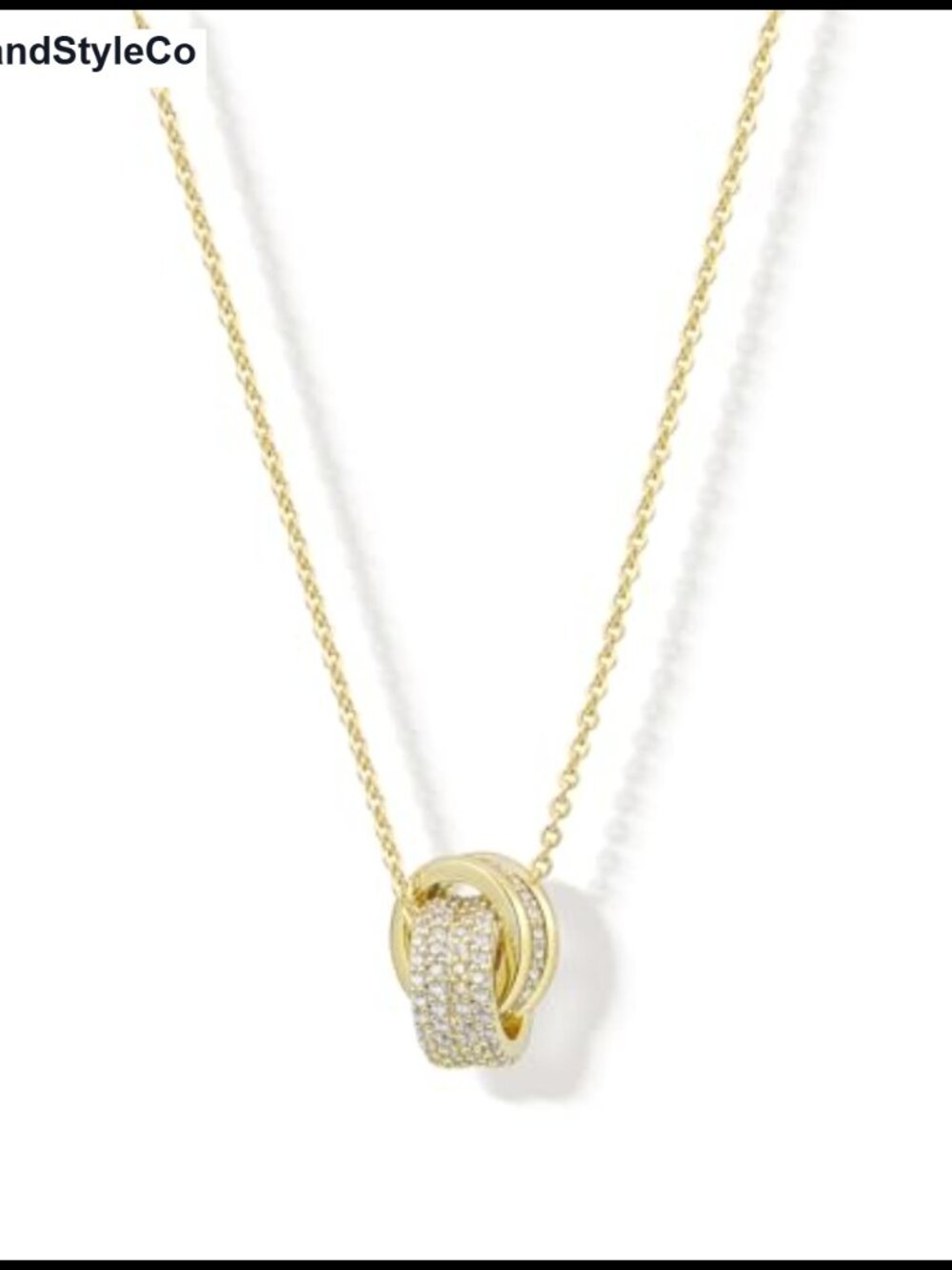 14K Gold Plated CZ Minimalist Dainty Pendant Necklace for Women Daily Wear
